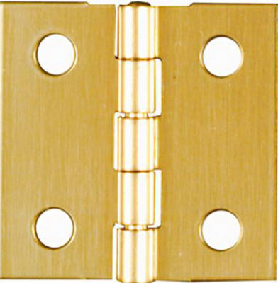 4-Pk., 1 x 1 In. Broad Hinges, Light-Duty, Brass