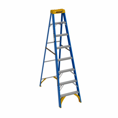 Werner 8 Ft. Fiberglass Step Ladder with 250 Lb. Load Capacity Type I Ladder Rating