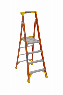 Werner 10 Ft. Reach Fiberglass Podium Ladder with 300 Lb. Load Capacity Type IA Ladder Rating