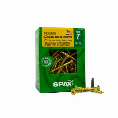 #10 x 2" Interior Flat Head Wood Screws Construction Torx T-Star Plus (107 EA) 1 LB
