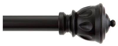 Kiera Cafe Curtain Rod, Black, 5/8 x 28 to 48 In.