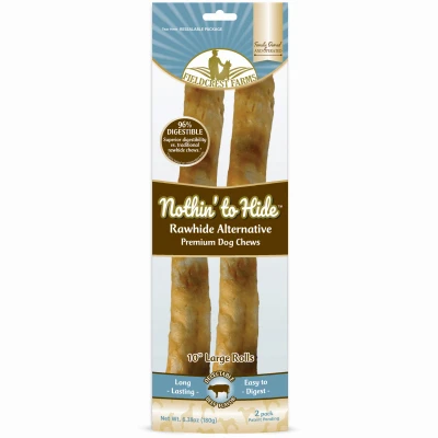 Nothin' to Hide Dog Chew Treat Rolls, Beef Flavor, Large 10 In., 2-Pk.
