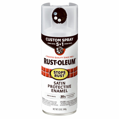 Stops Rust Custom Spray 5-in-1 Spray Paint, Satin Arctic White, 12 oz.