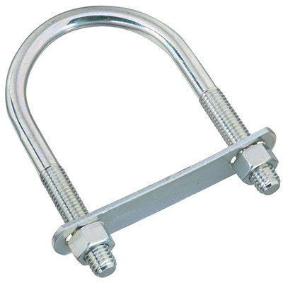 U-Bolt with Plate & Nuts, Zinc, 1/2 x 3 x 5-1/2 In.