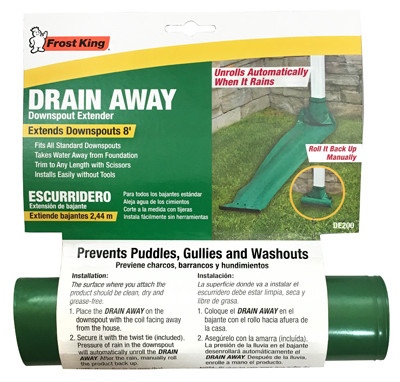 Manual Downspout Extender, Green, 8-Ft.  x 7-In.