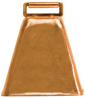 Cow Bell, Copper-Plated Steel, 3-3/4 x 3-1/4 In.
