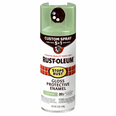 Stops Rust Custom Spray 5-in-1 Spray Paint, Gloss Laurel Green, 12 oz.