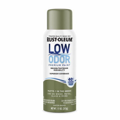 Low Odor Water-Based Spray Paint, In the Green, Matte, 11 oz