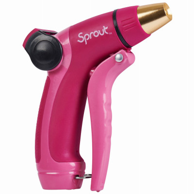Sprout Hose Nozzle, Front Trigger, Adjustable, Red