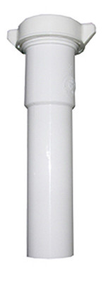 Lavatory Drain Extension, White PVC, 1-1/4 In. Tube x 6 In.