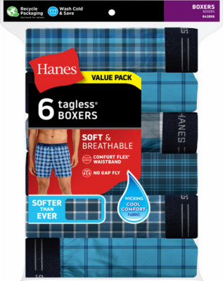 Hanes P6 Dyed Woven Boxer L