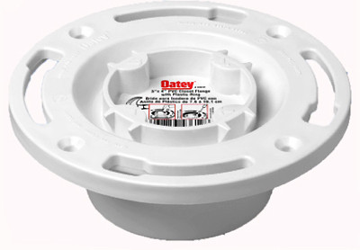 Schedule 40 DWV PVC Pipe Fitting, Long-Pattern Flange, 3 - 4 In.