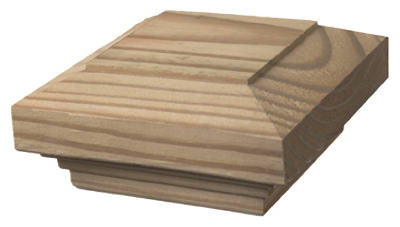Traditional Post Cap, Wood, 6 x 6 In.