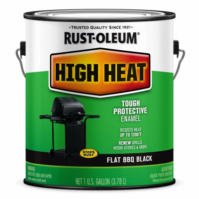 High-Heat Paint, BBQ Black Flat, 1-Gallon (2 pieces)