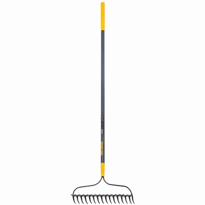 Double-Play Bow Rake, 57-In. Fiberglass Handle, Cushion Grip