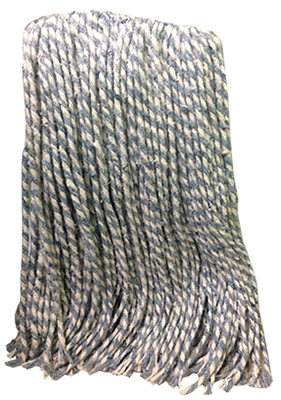 4 Ply Natural Yarn Cotton Mop Head, Cut End, Blue/White Ribbon, Green Seal Certified, 12 oz.