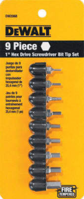 9-Pc. Hex Bit Tip Set