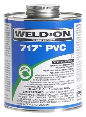 717 Heavy Bodied PVC Pipe Cement, Medium Setting, Clear, Pt.