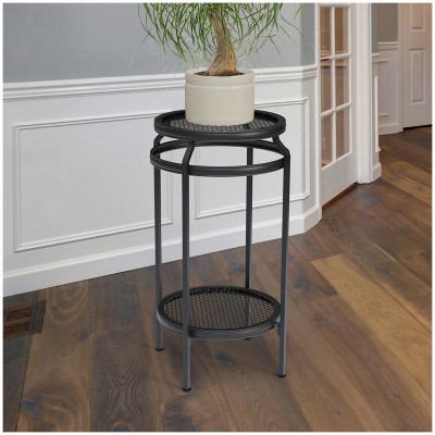 New Age Double Plant Stand, Black, 20 In.