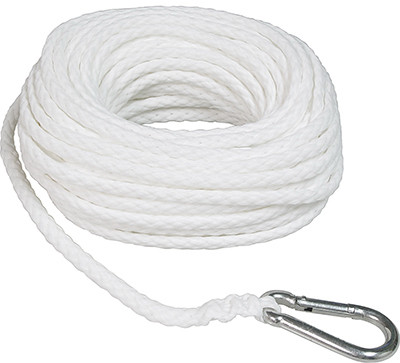 Braided Poly Anchor Line, White, 3/8 In. x 100 Ft.
