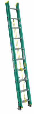 Werner 20 Ft. Fiberglass Extension Ladder with 225 Lb. Load Capacity Type II Duty Rating