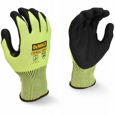 Hi-Vis Nitrile Work Gloves, Oil and Water Resistant, Breathable, XL