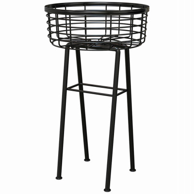 Modern Farmhouse Plant Stand, Black, 20 In. Round
