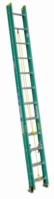 Werner 24 Ft. Fiberglass Extension Ladder with 225 Lb. Load Capacity Type II Duty Rating