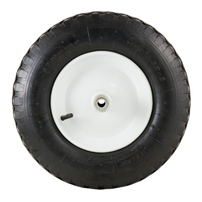 Wheelbarrow Tire + Wheel Assembly, Pneumatic, Knobby Tread, 4.80-8