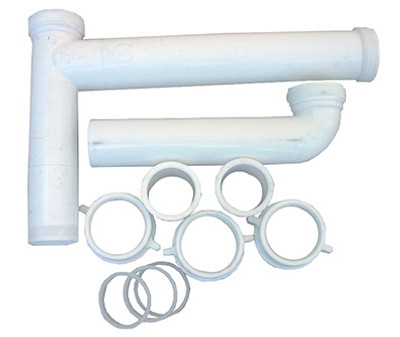 Kitchen Sink Drain Kit, White Plastic, 1-1/2 x 16 In.