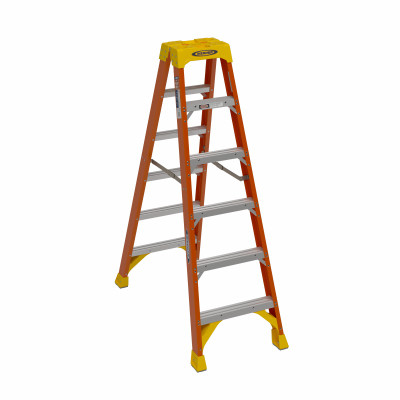 Werner 6 Ft. Fiberglass Twin Step Step Ladder with 300 Lb. Load Capacity Type IA Ladder Rating