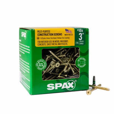 #10 x 3" Interior Flat Head Wood Screws Construction Torx T-Star Plus (200 EA) 3 LB