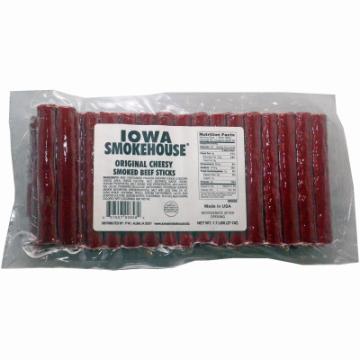 Smoked Beef Sticks, Cheesy Original, 27-oz.