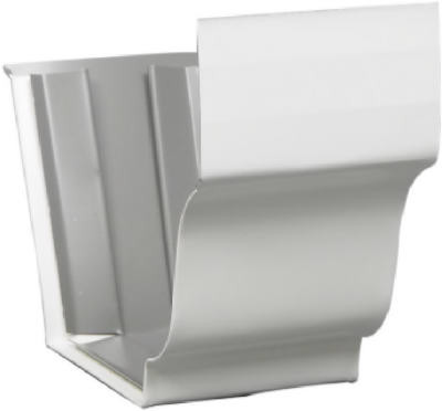 Gutter Slip Joint Connector, White Galvanized Steel, 5 In.