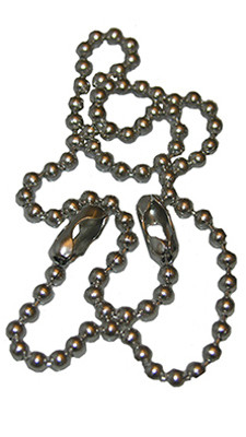 Beaded Chain For Sink Stopper, Chrome, 15 In.