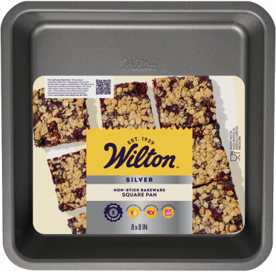 Silver Non-Stick Bakeware Square Cake Pan, 8 x 8 x 2 In.