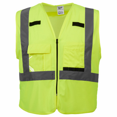 Safety Vest, High Visibility Yellow, ANSI Type R Class 2, L/ XL