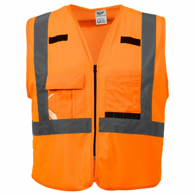 Safety Vest, High Visibility Orange, ANSI Type R Class 2, L/ XL