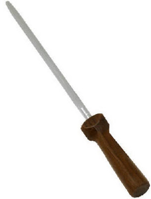 Cutlery Sharpening Steel, Walnut Handle, 10 In.