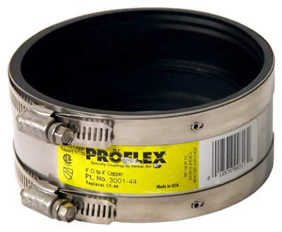 Shielded Pipe Coupling, Connector, Rubber, 4 In.