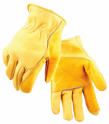 Fencing Work Gloves, Gold Cowhide, Men's L
