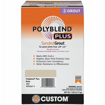Polyblend Plus Sanded Grout, Bone Color, 7 Lb.