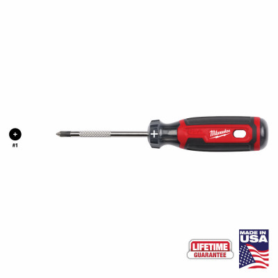#1 Phillips Screwdriver, Cushion Grip, 3 In.