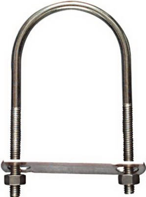 U-Bolt, Stainless Steel, 5/16 x 2-1/2 x 5 In.