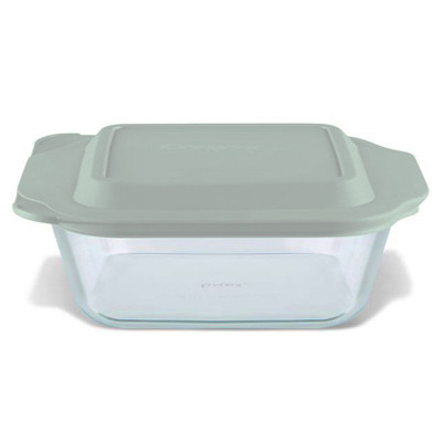 Baking Dish, Glass With Sage Lid, 8x8-In. (4 pieces)