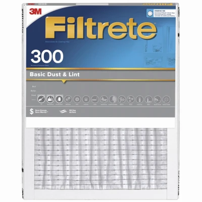 20x24 x 1 In. Basic Dust & Lint Pleated Furnace Air Filter, Gray, MPR 300, 3 Months (4 pieces)