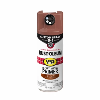 Stops Rust Custom Spray 5-in-1 Flat Rusty Metal Primer Aerosol, 12 oz.
