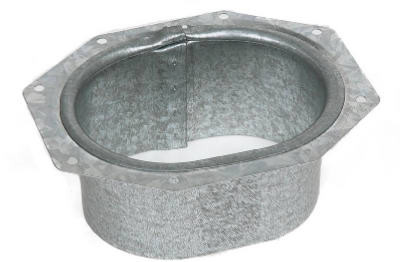 C-Style Gutter Outlet, White Galvanized Steel, 2 x 3 In.