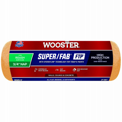 Super Fab Paint Roller Cover, Shed Resistant, 3/4-In. Nap, 9-In.
