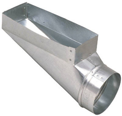 HVAC Register End Boot, Galvanized, 3-1/4 x 10 to 6 In.